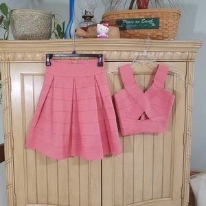 Coral Skirt Set, sz XS, Charlotte Russe
